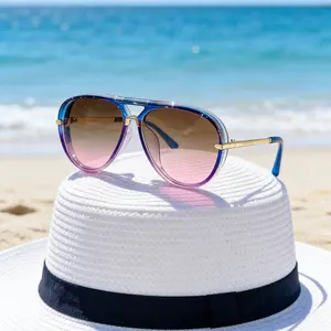 Retro Aviator Sunglasses Men Women Gradient Lens Trendy Outdoor Fashion Eyewear