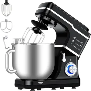 7.5 Qt Household Stand Mixer, 660W Tilt-Head Electric Kitchen Mixer Featuring 10 Variable Speed Settings, Includes Stainless Steel Mixing Bowl and Complete Baking Attachments – Dough Hook, Whisk, Beater, and Splash Guard