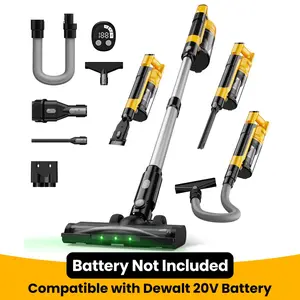 【NO battery】 350W Cordless Vacuum Cleaner for Dewalt 20v Battery , 35kPa Brushless Lightweight Stick Vacuum with 3 Mode Suction, 6 in 1 Stick Vacuum Cleaner with HEPA TOr Floor, Carpet, Car