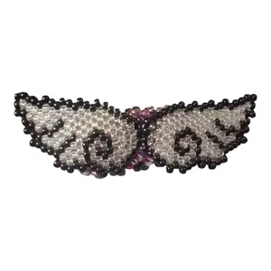 Kandi Cuff Pink-Black-Purple Sparkle Pony Beads Clear Sparkle Wings Unique Design Handcrafted-to-order