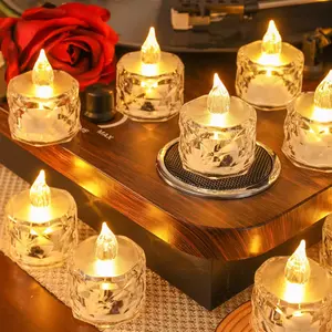 24PCS Flameless LED Tea Light Candles - Flickering Fake Votive Candles, Battery Operated, Realistic Warm White Glow, Safe for Christmas Wedding Home Decor,Halloween,Christmas gift