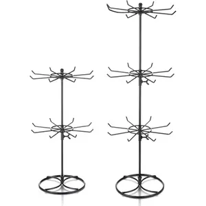 2 Pcs Rotating Display Stands 2 Tier and 3 Tier Retail Rack Spinning Holder for Jewelry Bracelet Earring Keychain Display Vendor Events Supplies