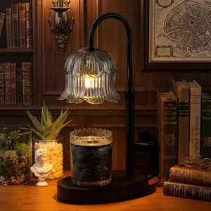 Wax melting lamp with timer: brightness adjustable, height adjustable, flameless and safe wax melting lamp, suitable for home decoration and gift giving