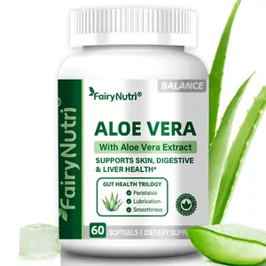 Aloe Vera 60 Softgels - 75mg Aloe Extract for Skin Health, Digestion & Liver Support - cGMP Certified USA Supplement Natural Wellness Boost