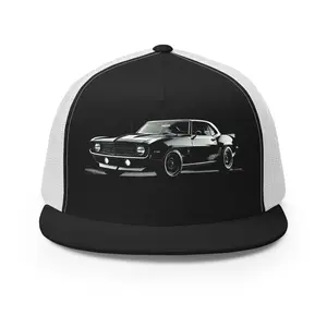 1969 Camaro Hat – Black Edition Classic Muscle Car Trucker Hat gift for dads