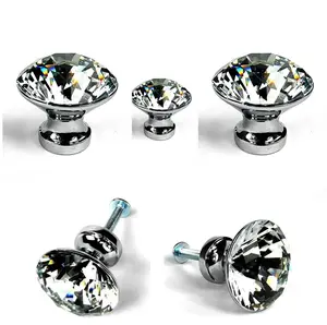 32mm Chrome Crystal Cabinet Knob Cupboard Drawer Pull Handle by Magnificent Crystal