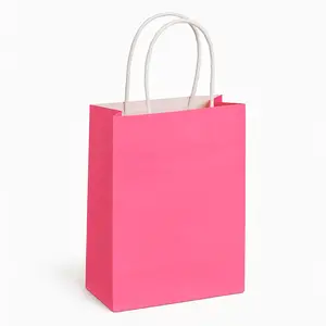 Bright Pink Small Kraft Gift Bag