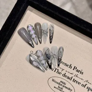 3D Collections Press On Nails Handmade, Medium Length, Super Strong, 10PCS Durable & Reusable Fake Nails