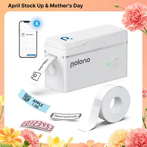 POLONO P31S Label Maker, Portable Bluetooth Label Maker Machine with Tape, Small Mini Label Printer, Multiple Templates Fonts Icon Labeler for Home, School, Office, Mothersdaygift