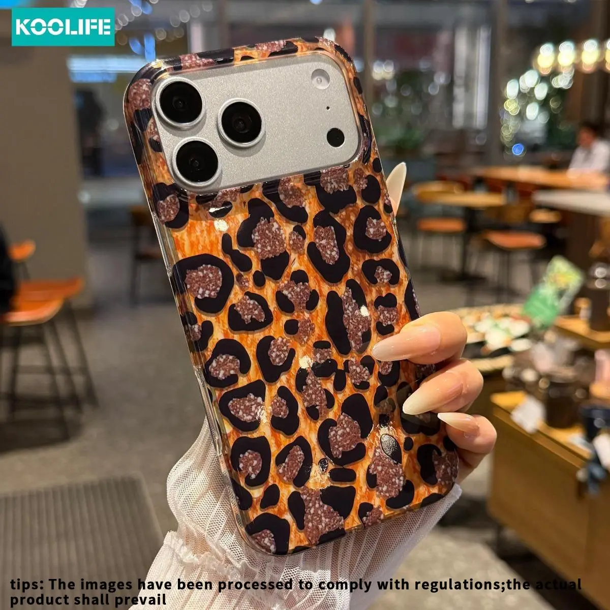 Koolife Leopard Print Glitter Sparkly Phone Case, Mobile Phone Casing, Phone Shockproof Full Body Protective Cover with Camera Lens Protection, Compatible with iPhone 17 17 Pro 17 Pro Max 17 Air 16 15 14 13 Series, Personalized Design