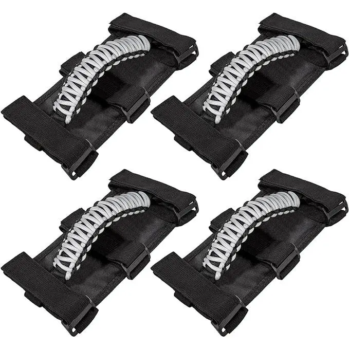 4 x Roll Bar Grab Handles Grip Handle for Jeep Wrangler JK JKU JL JLU TJ YJ Sports Sahara Freedom
