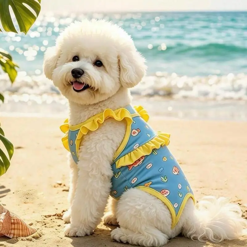 Petsin Pet Swimsuit for Small to Medium Dogs/cats, Quick-Dry UV-Protective Pet Bathing Suit size Medium