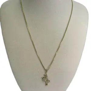 Adjustable Ballerina Pendant Necklace - Elegant Gold-Tone Chain with Sparkling Rhinestone Accents for Women