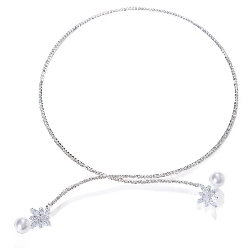 Women's Vintage Niche Design Elegant Rhinestone Collar Necklace - Bling Stylish Accessory, Exquisite Costume Jewelry Gift for Ladies, Elegant Rhinestone Necklace, Exquisite Jewelry Gift