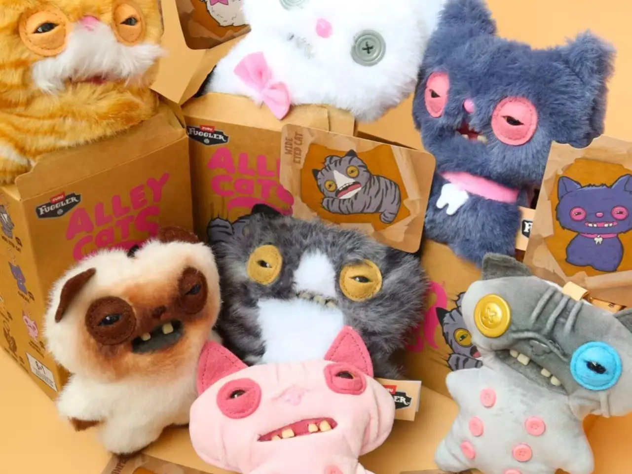 (kx09)-ZURU FUGGLER Series Blind Boxes Soft Plush Collectibles(Hidden Style Probability6+1)