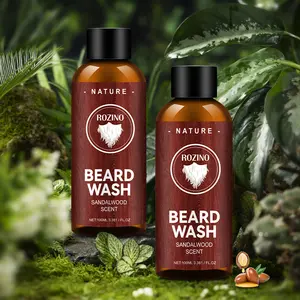 Rozino Nature Beard Wash & Conditioner - Sandalwood Scent - Cleanses & Conditions for Soft Beard & Skin - 100ml Bottle