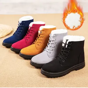Shoes For Women's Short Bootie Shoes Ankle Winter Warm Boots with Fuzzy Lining for Snowy Days Comfortable & Stylish