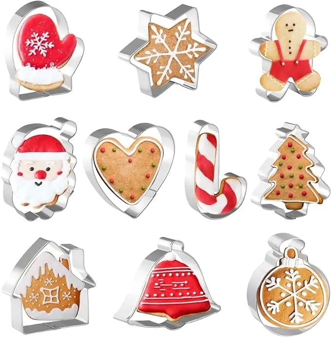 Cookie Cutters 10 PCS, Christmas Cookie Cutter Set, 3'' to 3.5''