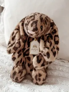 Jellycat Cobblehop Bunny Ruby Leopard Plush with Dust Bag, Rare Spotted Bunny Stuffed Animal, Collector Gift, NWT US Stock