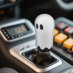 Universal Ghost Gear Shift Knob with 3 Threaded Adapters M8 M10 M12,Fits for Most Vehicles,Spooky Car Accessories Funny Gear Shifter Handle On Halloween