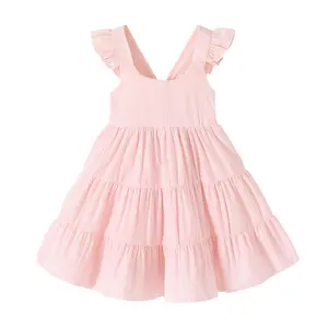 Kids Toddler Baby Girls Rainbow Dress Princess Sleeveless Beach Butterfly Sundress