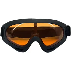 Professional Anti-Impact Eye Protection: Curved PC Lenses with 100% UV Block, Breathable Comfort Fit for Men & Women in Extreme Sports goggles