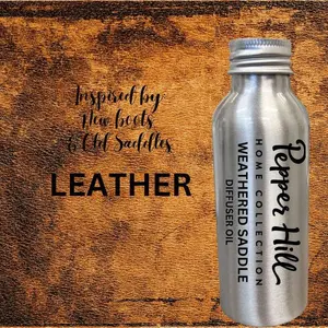 Pepper Hill Naturals Weathered Saddle™ Diffuser Oil - Leather Scent with Saffron Musk Amber & Gurjun Balsam Notes 4oz Bottle