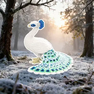 Blue Peacock 3D Puzzle Building Blocks Decoration, Home Office Bookshelf Decor, Party Living Room TV Stand Display, Ideal Gift