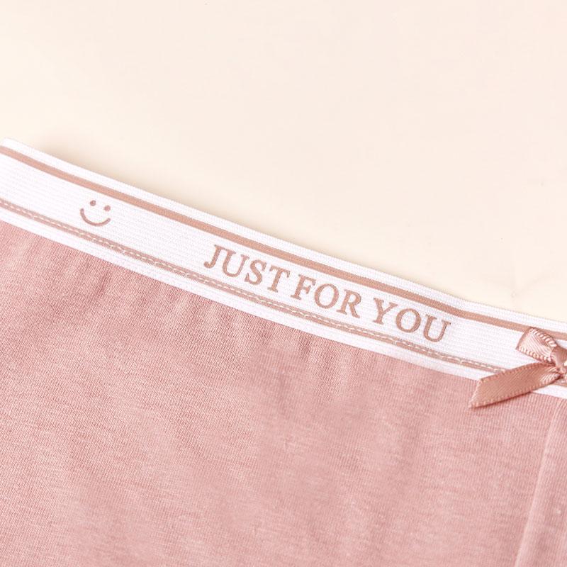 8pcs women’s panties with letter waistband and bow detail, cotton, breathable, butt-lifting, skin-friendly, suitable for everyday wear and dates, triangle cut