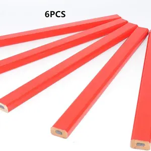 Woodworking Pencil Set, 6pcs/set Premium Octagonal Marking Tool, Hard Black Lead Lead, Perfect for Craftsmen and Craftsmen