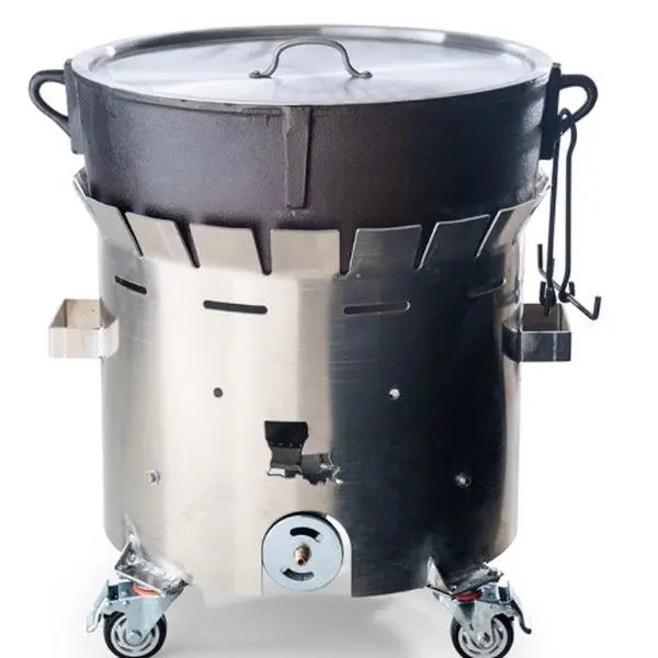 10-Gal Cast Iron Pot with Aluminum Burner Stand