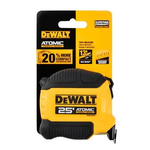 Dewalt 2023933 25 ft. x 1.125 in. Atomic Compact Tape Measure, Black & Yellow