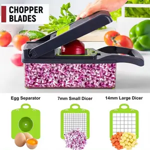 14 in 1Multifunctional Food Chopper, Kitchen Vegetable Slicer Dicer Cutter, Veggie Chopper With 8 Blades Steel Stainless