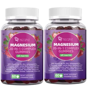Migcopat Magnesium Complex Gummies 20-in-1 with Glycinate Citrate Malate Taurate Ashwagandha L-Theanine D3 Zinc for Relaxation Sleep Muscle Heart Support Strawberry Flavor 60 Cts #SummerVibes outdoorfun