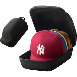 Hat Travel Case for 6 Caps – Hard Shell Hat Organizer with Handle & Shoulder Strap for Storage & Travel