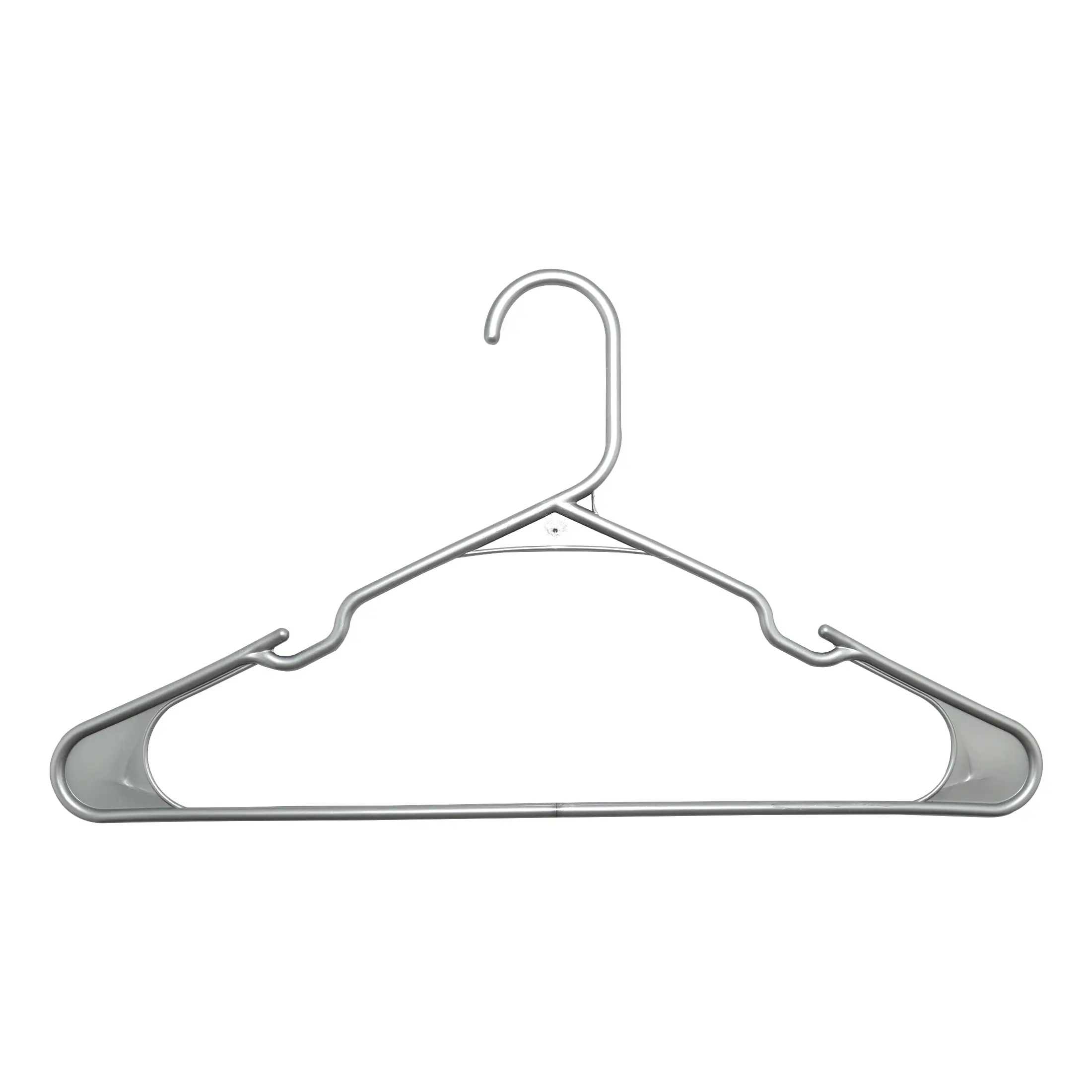 Mainstays Plastic Notched Adult Hangers for Any Clothing Type, Silver Hail 50Count