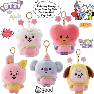 BT21 Chimmy Cooky koya Shooky Tata Creative Anime Peripheral Cartoon Keychain Personality Cute Backpack Decorative Doll Pendant Hot