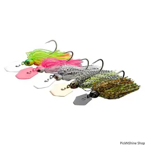 5Pcs Bladed Jig Fishing Lures Kit, Silicone Skirted Jig Head with Sharp Hooks, 3D Eyes Bass Lures, Durable Fishing Tackle for Freshwater Saltwater