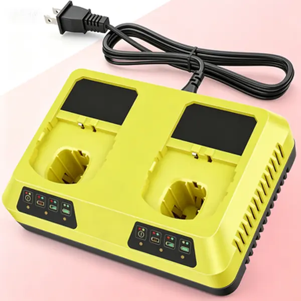 Dual Slot Fast Battery Charger Station for Ryobi 12V-18V ONE+ NiCd/NiMH/Lithium Tools, Quick Charging Dock fit P100 P102 P103 P105 P107 P108 P122 P189 P191 P197, Multi-Chemistry Compatible with P117, Overcharge Protection