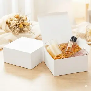 10 Pack 8x8x4 White Gift Boxes with Lids – Recyclable Cardboard Boxes for Bridesmaid Proposals, Weddings, & Party Favors – Sturdy Foldable DIY Craft Box