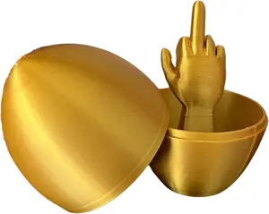 Middle Finger Easter Egg – Funny Adult Easter Gag Gift, Flip Off Prank Egg for Adults, Coworkers & Friends – Hilarious Easter Basket Stuffer & Novelty Easter Decor (Shiny Gold, 1 Pack)