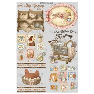 Granny Era  Mini DTF Transfer Gang Sheet 24.5" Wide x 36" Long Direct To Film Trendy Vibrant Designs for Stylish Wardrobe