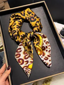 Women's Casual Leopard Print Scarf, Scarf Head Wrap, Breathable Fabric Multifunctional Headband/bandana/scarf/purse Accessory, Versatile Hair Accessory for Daily Style