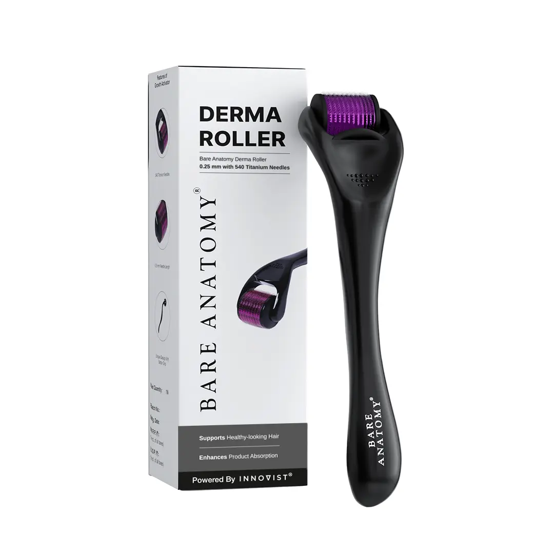 Derma Roller for Hair Growth | 0.25 mm with 540 Titanium Micro Needles | Stimulates Hair Follicles & Improves Scalp Circulation