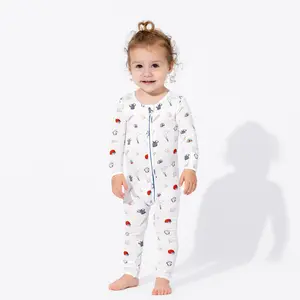 Bellabu Bear Baseball Bamboo Convertible Footie for Baby Boys and Girls