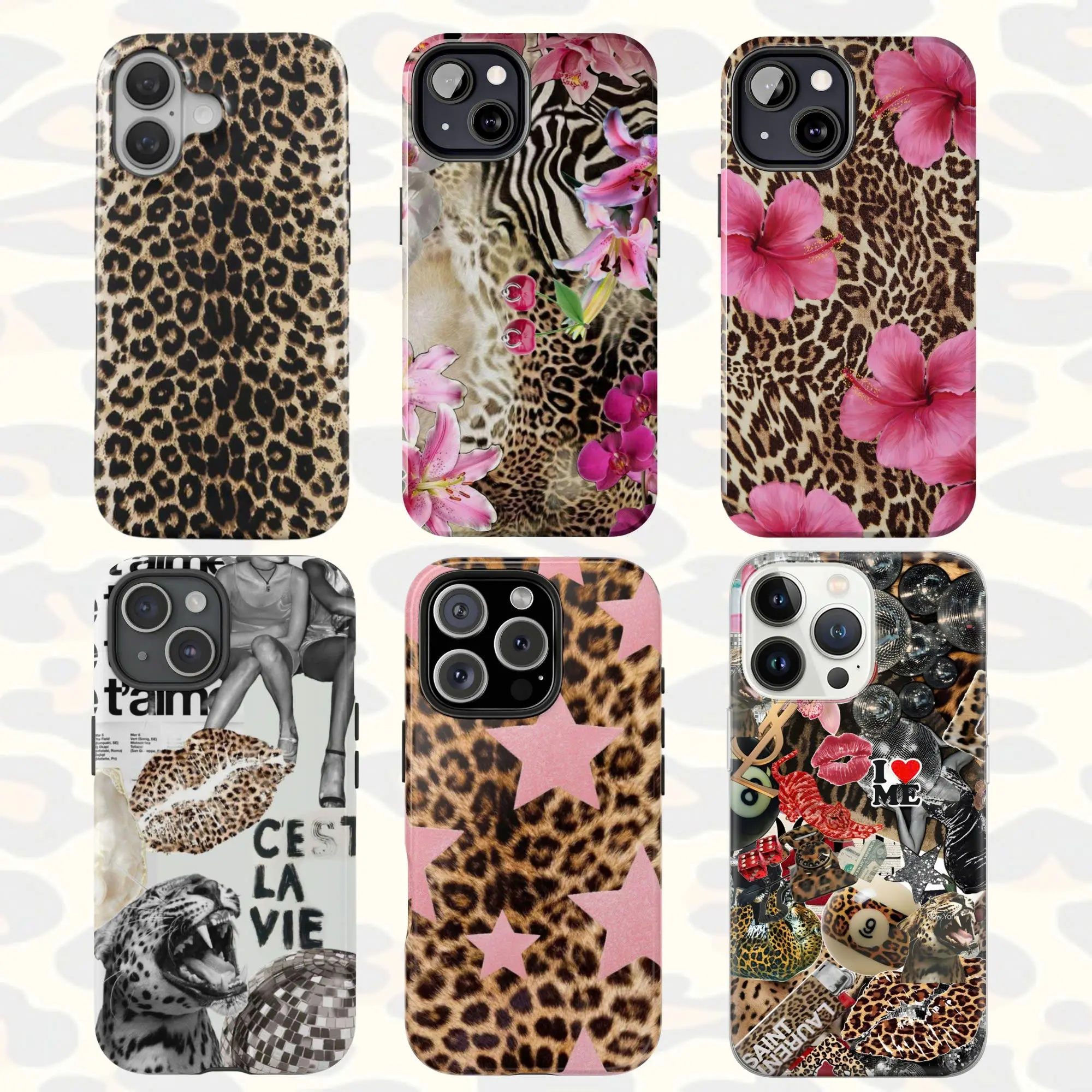 Leooard Collection Printed Durable Safety Wireless Smartphone Case - Handheld Cellphone Shell, Protective Mobile Accessory for iPhone 16 Pro Max,15,14,13,12,11,X & Galaxy S25,S24,S23,S22 Devices, Casing