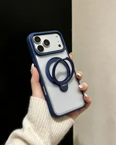 【DealsForYouDays】Macaron 360° Rotating Stand iPhone Case，Acrylic Back & TPU Bumper，Anti-Yellow, Anti-Fall, Non-Yellowing,   & Shockproof Cover for iPhone 17 16 15 14 13 12 Pro Max Plus,iphone case 17 pro max,iphone case 16 pro max,iphone case 17