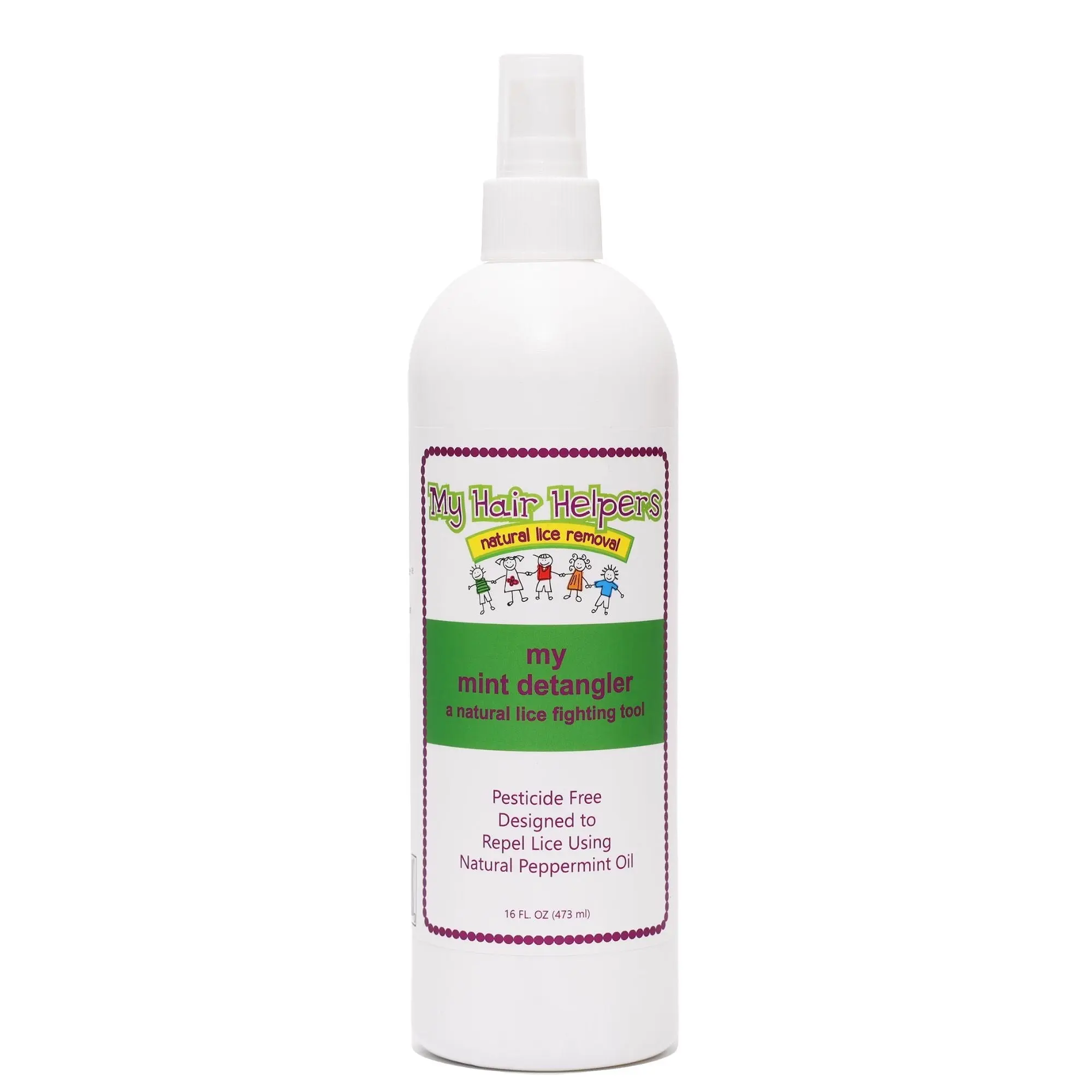 My Hair Helpers My Mint Detangler Anti-Lice Spray 16oz for 2-3 Children Natural Peppermint Oil Formula Gentle Safe for All Hair Types Haircare Daily