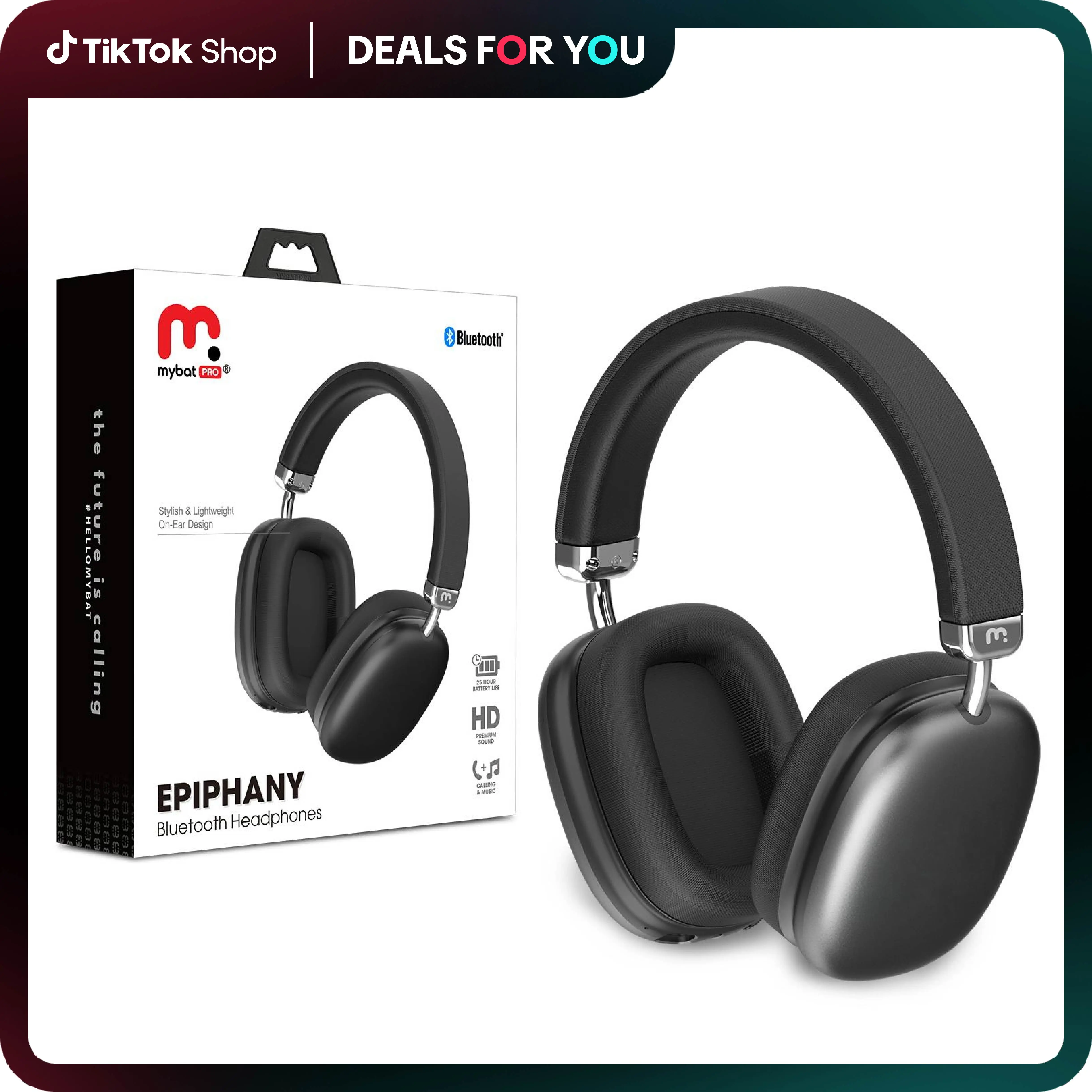 MyBat Pro Epiphany Bluetooth Headset, Wireless Headphones with Built-in Microphone with Elegant Design, Gaming Headset for Phones, Computers, MP3
