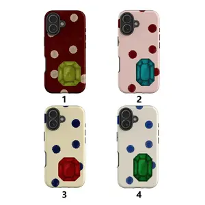 Gemstone Series Luxury Crystal Diamond Precious Stones Elegant Glamour Graphic Art Trendy Tough Phone Case. Chic Fashion Aesthetic Heavy Duty Shockproof Protective Smartphone Cover for iPhone 17 Pro Max 16 Air 15 14 13 12 11.